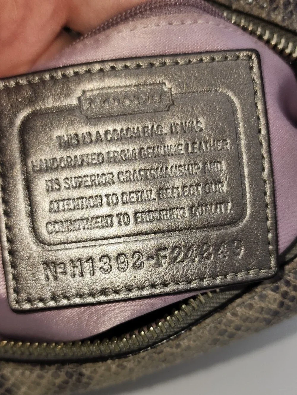 Coach Grey Snake-Print Crossbody Bag with Turn-Lock Closure